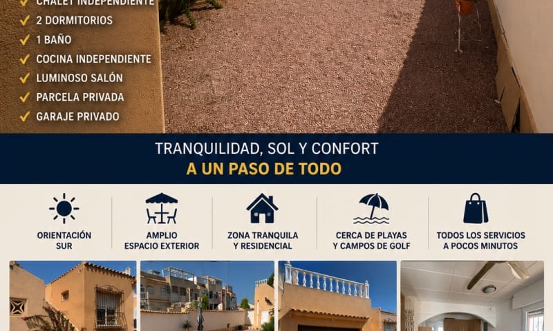 2 sovrum Villa till salu i Orihuela Costa med pool garage - 219 995 € (Ref: 9944318)