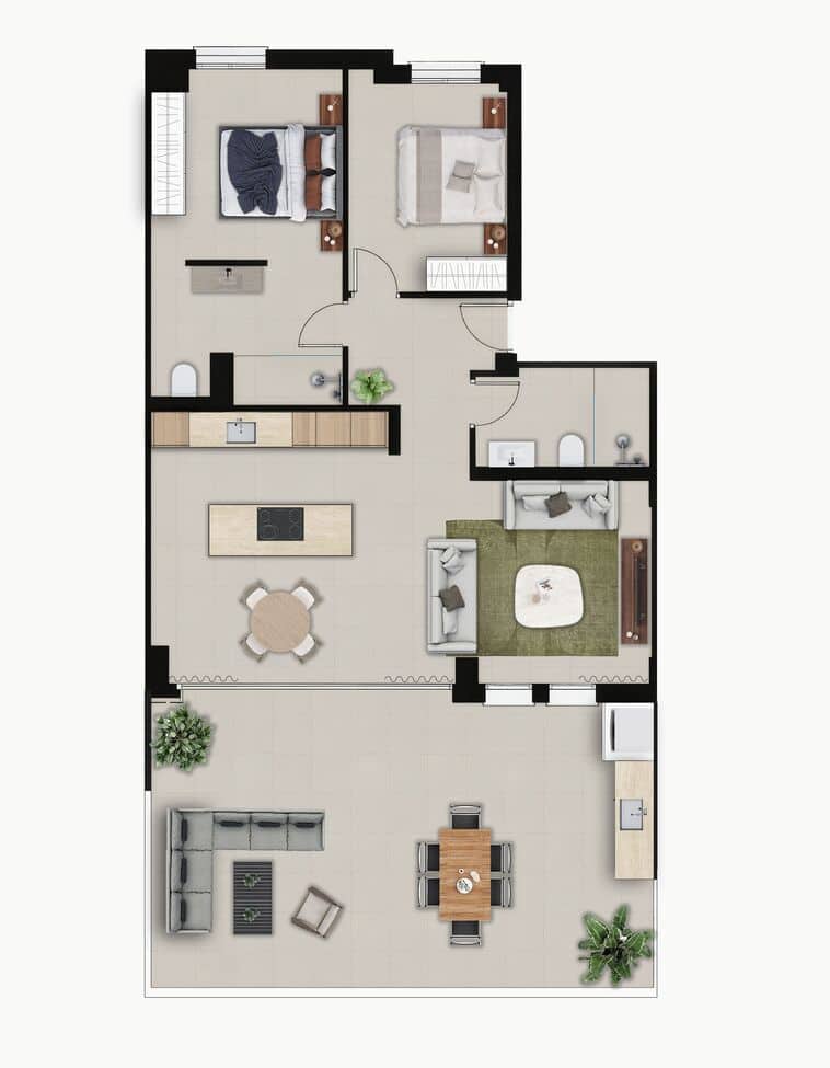 2 bedroom Penthouse for sale in La Sella with pool - € 570,000 (Ref: 10033196)