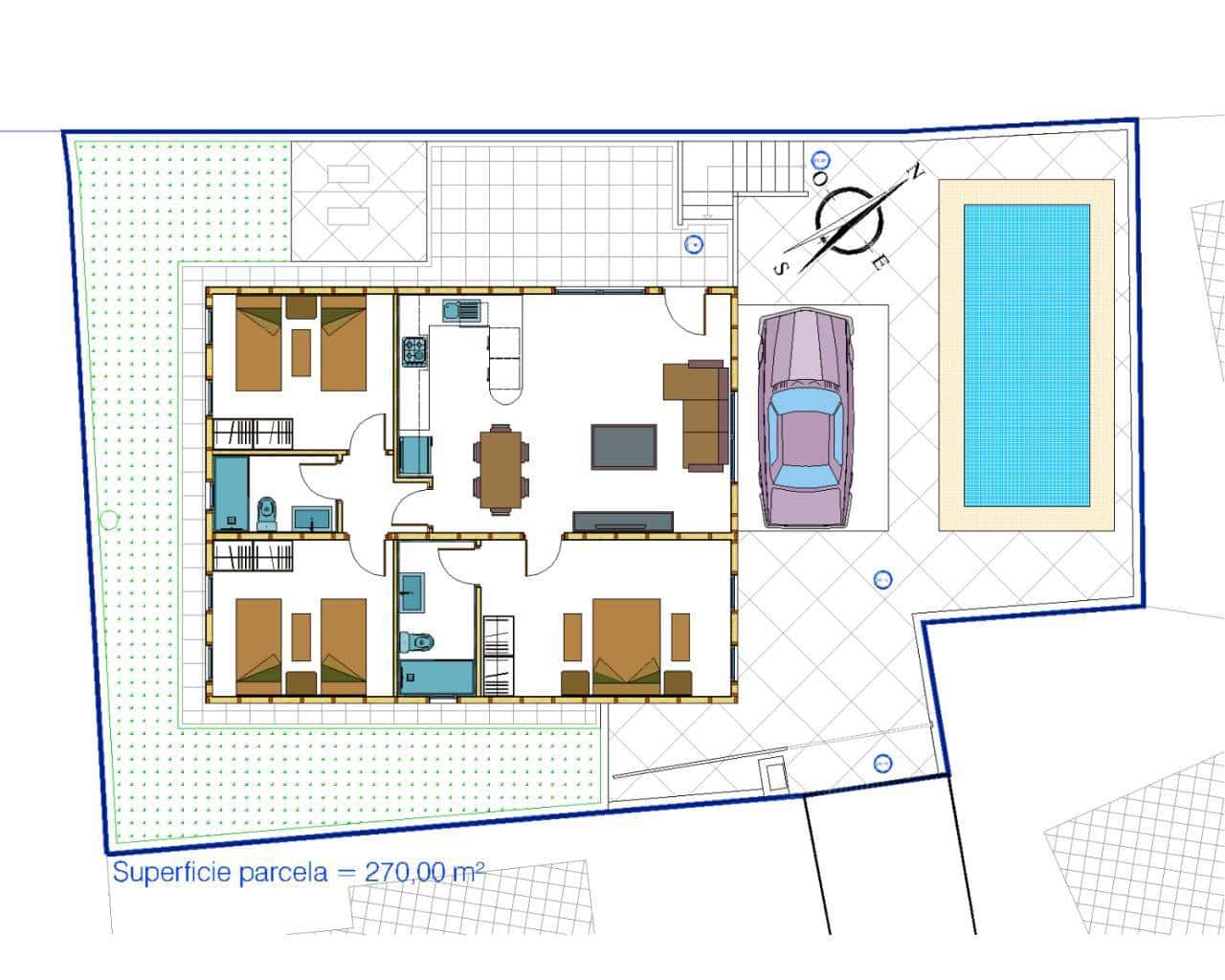 3 Zimmer Villa zu verkaufen in Ciudad Quesada mit Pool Garage - 298.000 € (Ref: 10016510)
