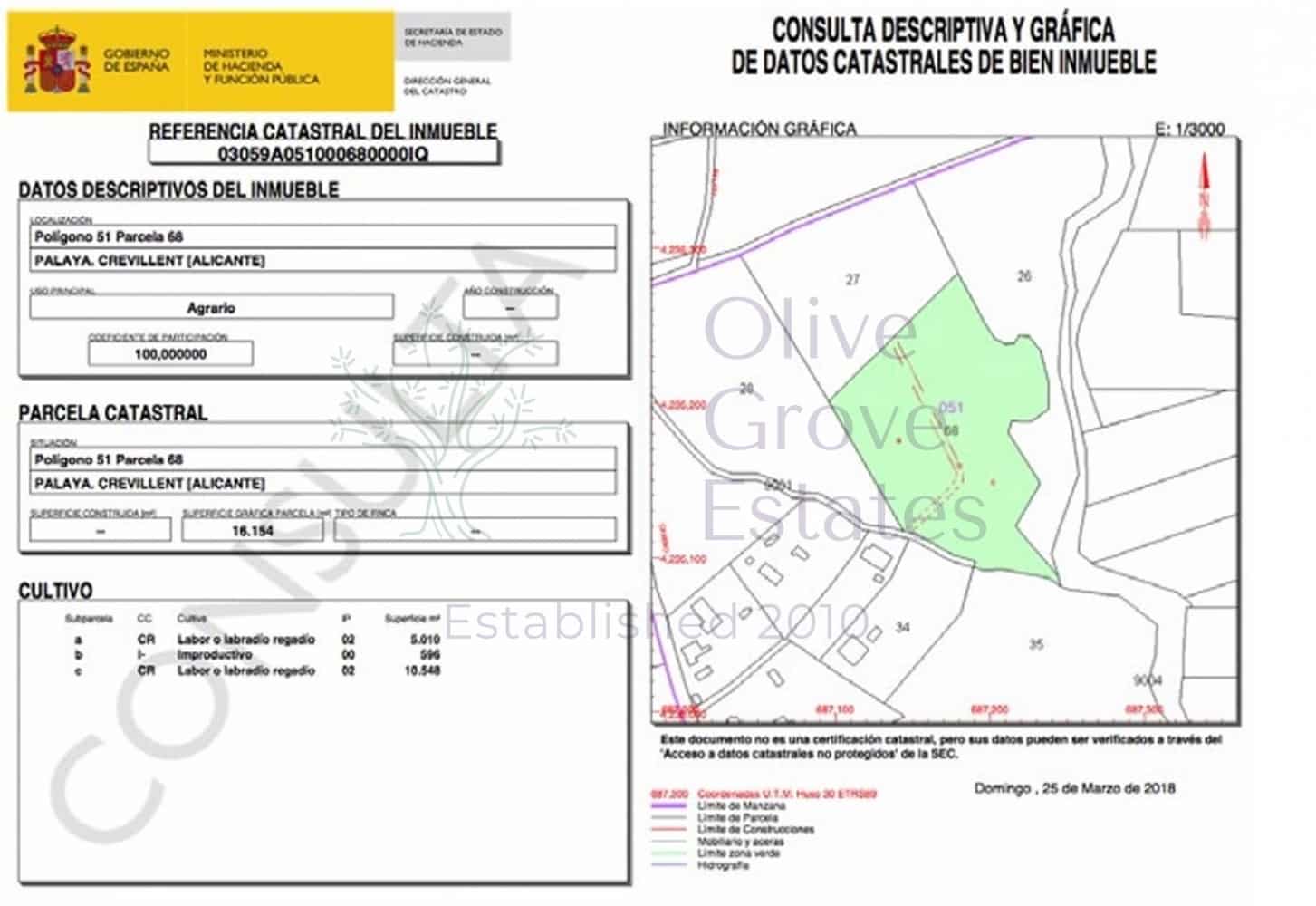 Teren niezagospodarowany na sprzedaż w Crevillente / Crevillent - 135 000 € (Ref: 9631402)