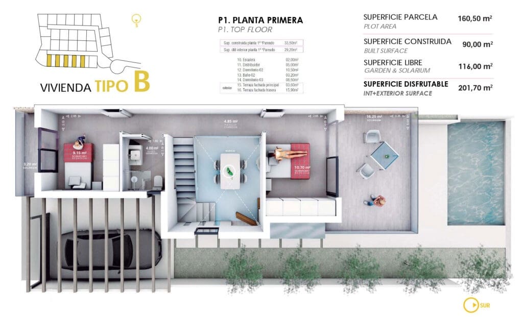 3 soveværelse Rækkehus til salg i Vera med swimmingpool garage - € 289.000 (Ref: 8729252)