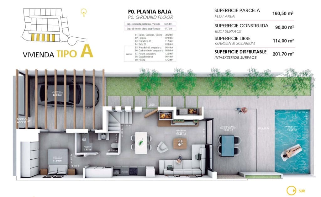 3 soveværelse Rækkehus til salg i Vera med swimmingpool garage - € 289.000 (Ref: 8729252)