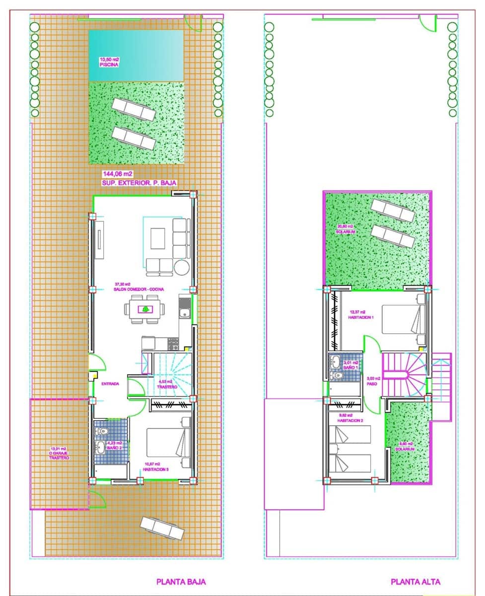 3 sypialnia Willa na sprzedaż w Los Alcazares z basenem garażem - 445 000 € (Ref: 8544833)