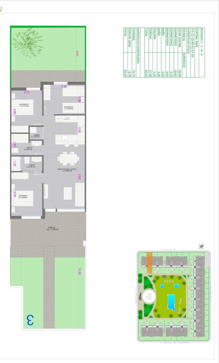 3 Zimmer Bungalow zu verkaufen in Pilar de la Horadada mit Pool - 340.000 € (Ref: 9465609)