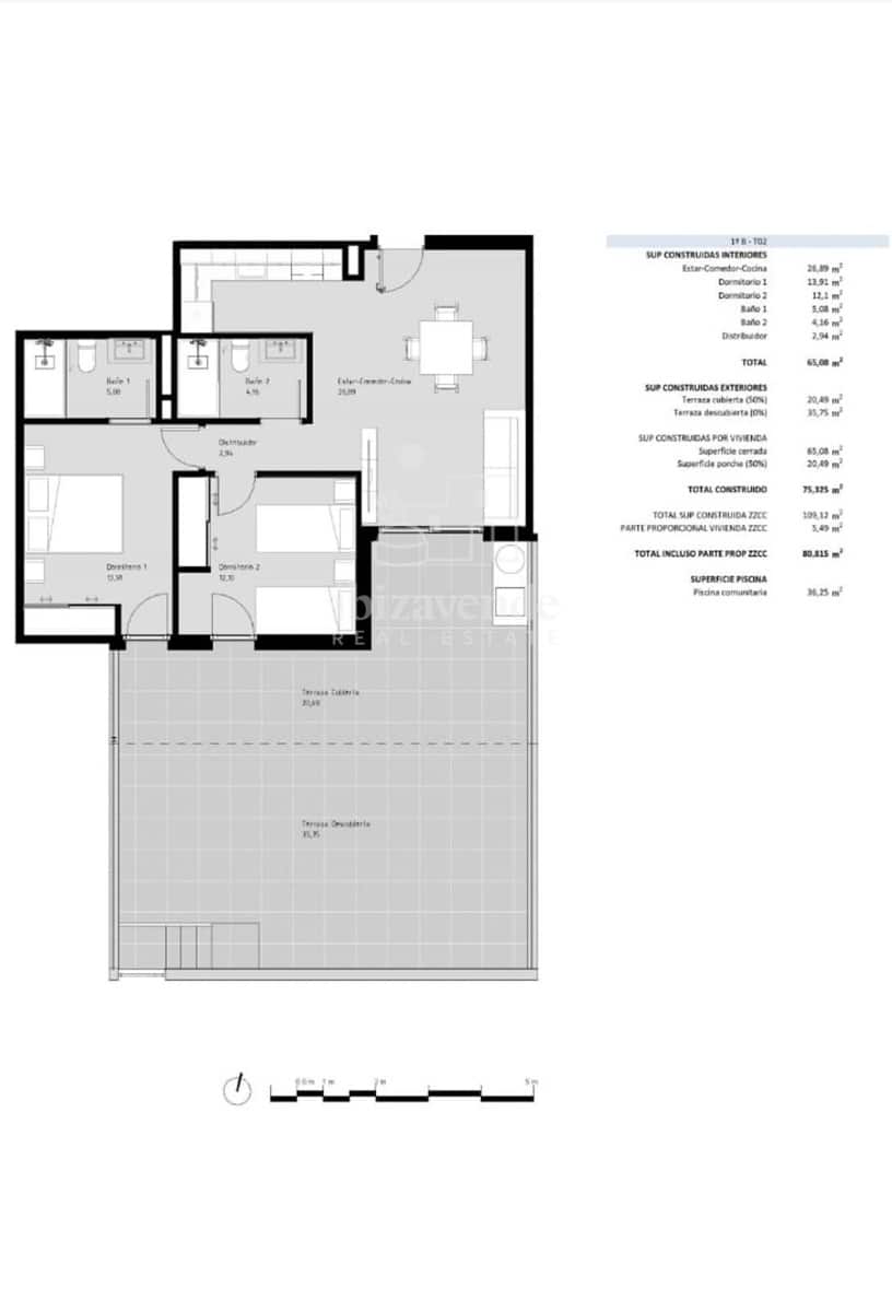 2 soverom Leilighet til salgs i Ibiza by med svømmebasseng garasje - € 620 000 (Ref: 9145788)