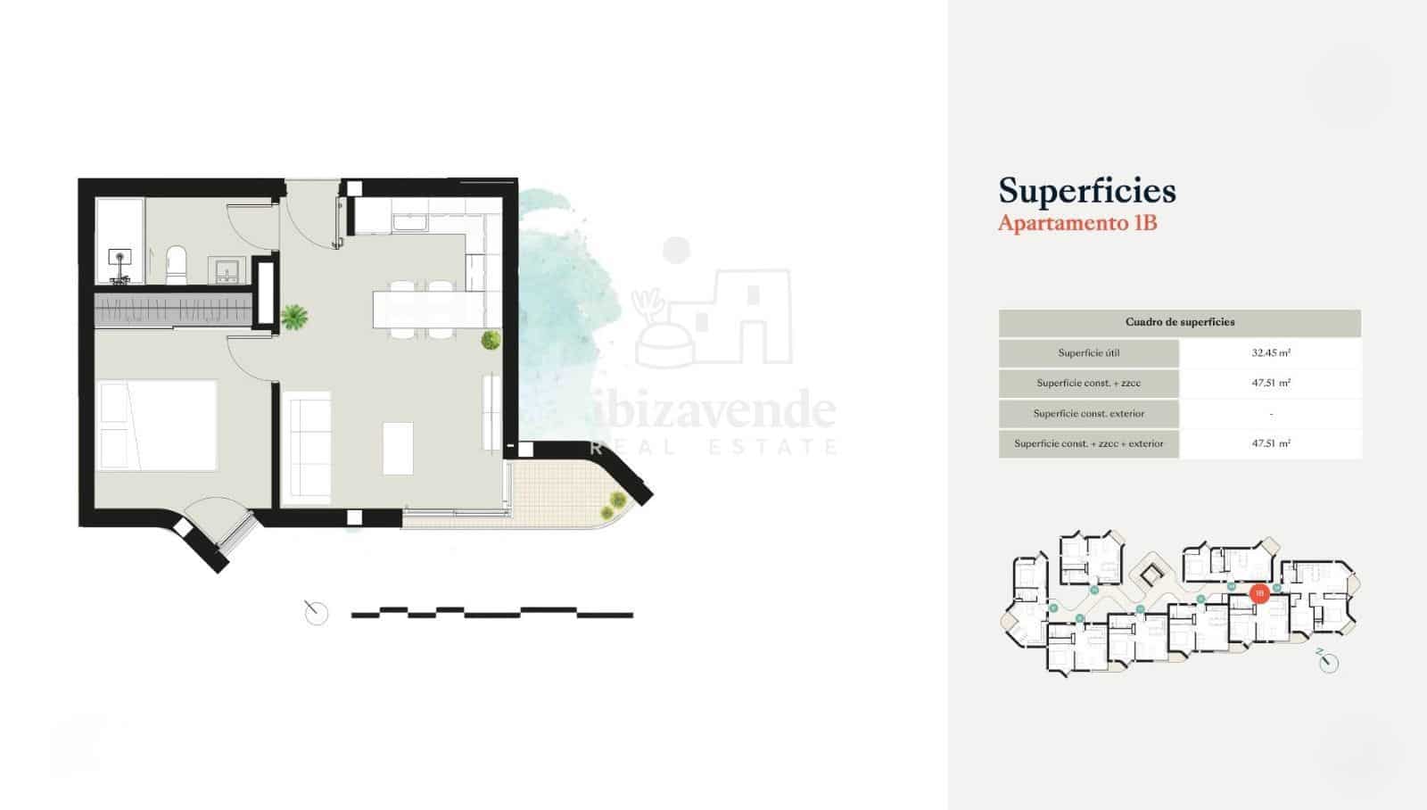 1 slaapkamer Flat te koop in Ibiza dorp met zwembad garage - € 430.000 (Ref: 9889356)