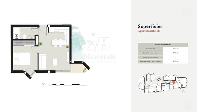 1 slaapkamer Flat te koop in Ibiza dorp met zwembad garage - € 430.000 (Ref: 9889356)