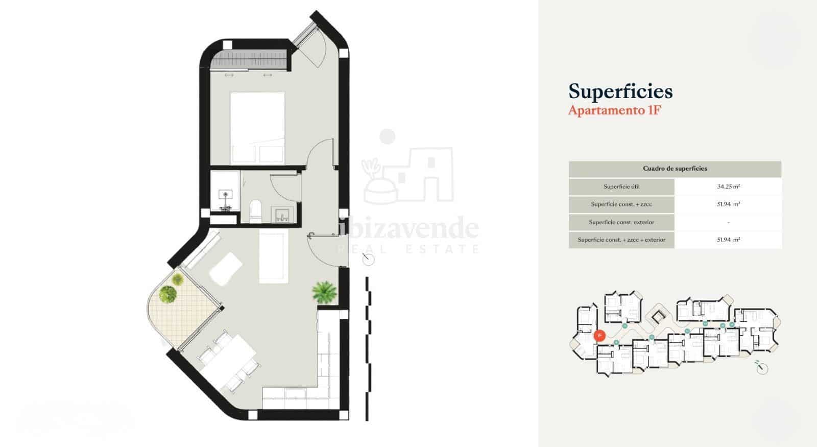 1 slaapkamer Flat te koop in Ibiza dorp met zwembad garage - € 425.000 (Ref: 9889357)