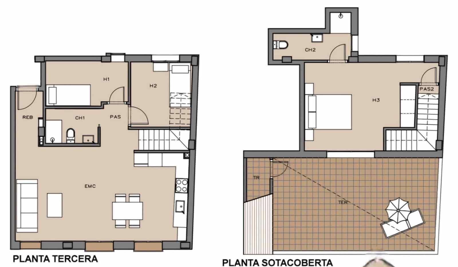 3 bedroom Penthouse for sale in Terrassa with pool - € 349,000 (Ref: 9274947)