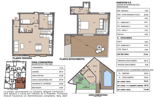 3 bedroom Penthouse for sale in Terrassa with pool - € 349,000 (Ref: 9346590)
