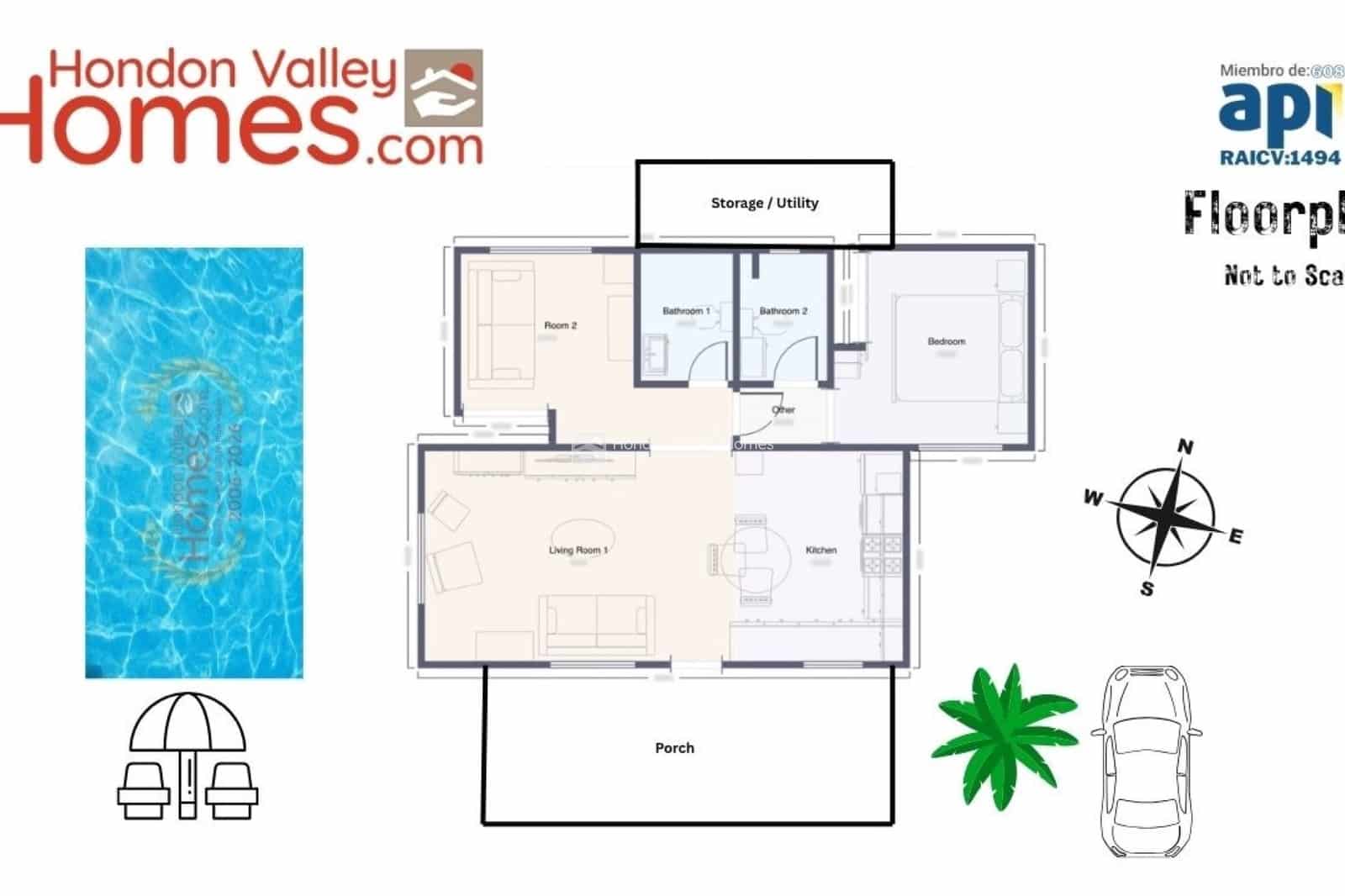 2 camera da letto Villa in vendita in Hondon de las Nieves con piscina - 249.950 € (Rif: 9997805)