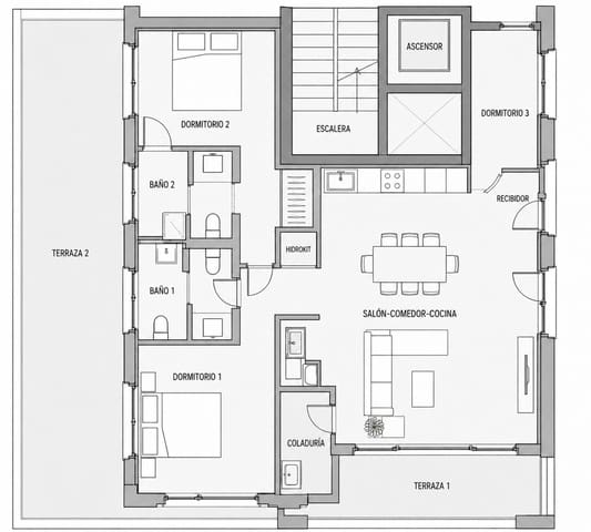 2 Zimmer Wohnung zu verkaufen in El Terreno, Palma de Mallorca mit Garage - 785.000 € (Ref: 10072952)