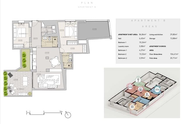 5 sypialnia Mieszkanie na sprzedaż w El Terreno, Palma de Mallorca - 690 000 € (Ref: 8321293)