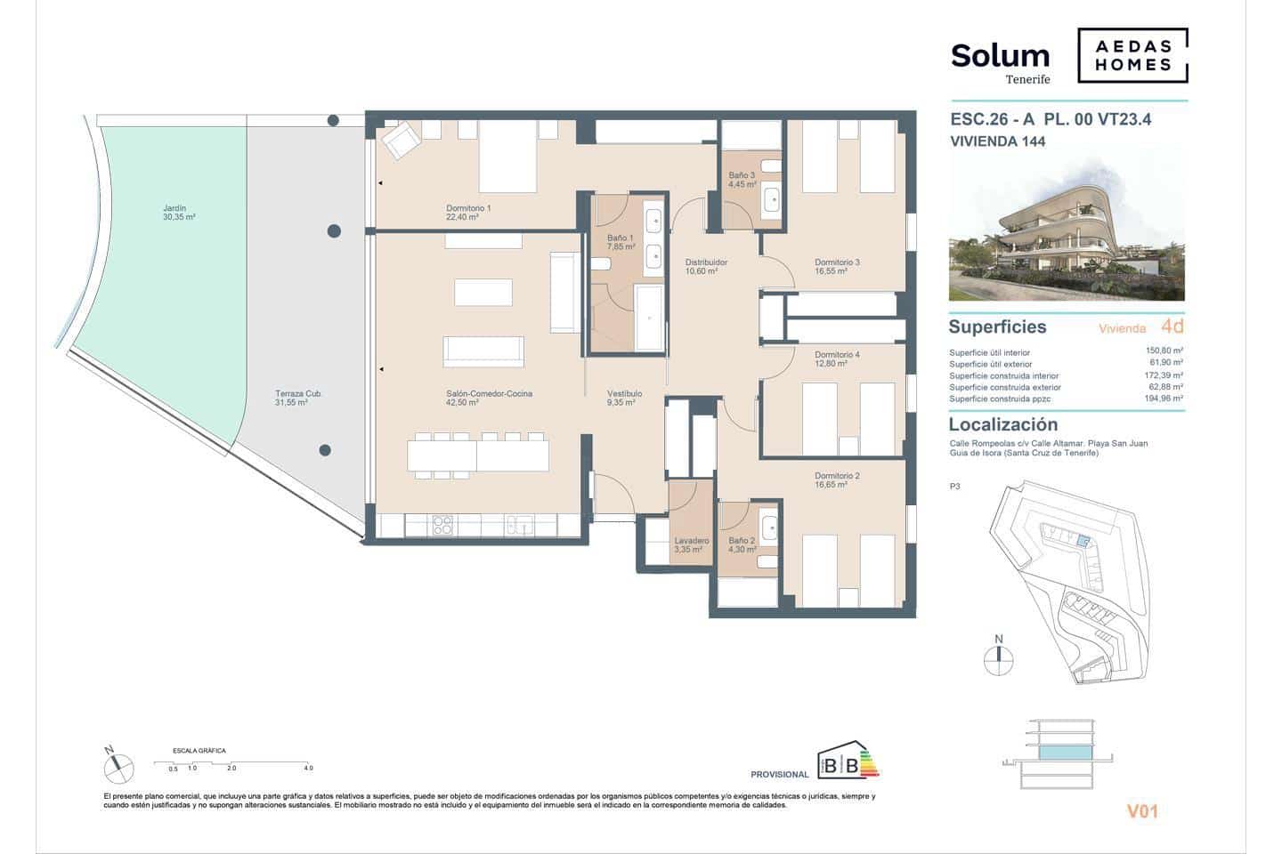 4 sovrum Lägenhet till salu i Playa San Juan med pool garage - 1 230 000 € (Ref: 10078925)