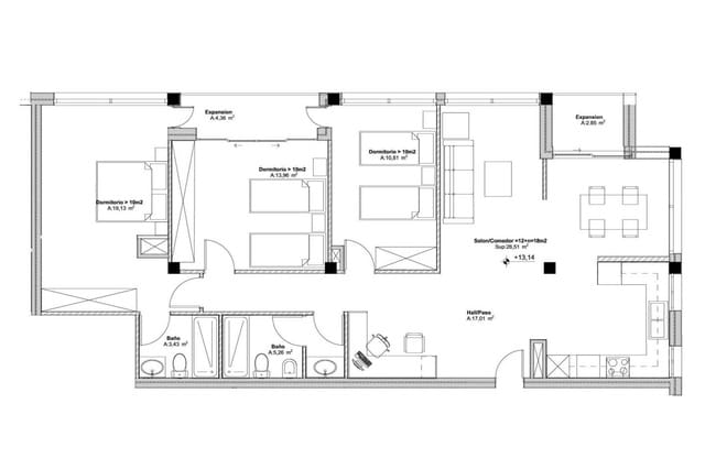 3 soveværelse Lejlighed til salg i Salamanca, Santa Cruz de Tenerife med swimmingpool garage - € 584.000 (Ref: 10141327)