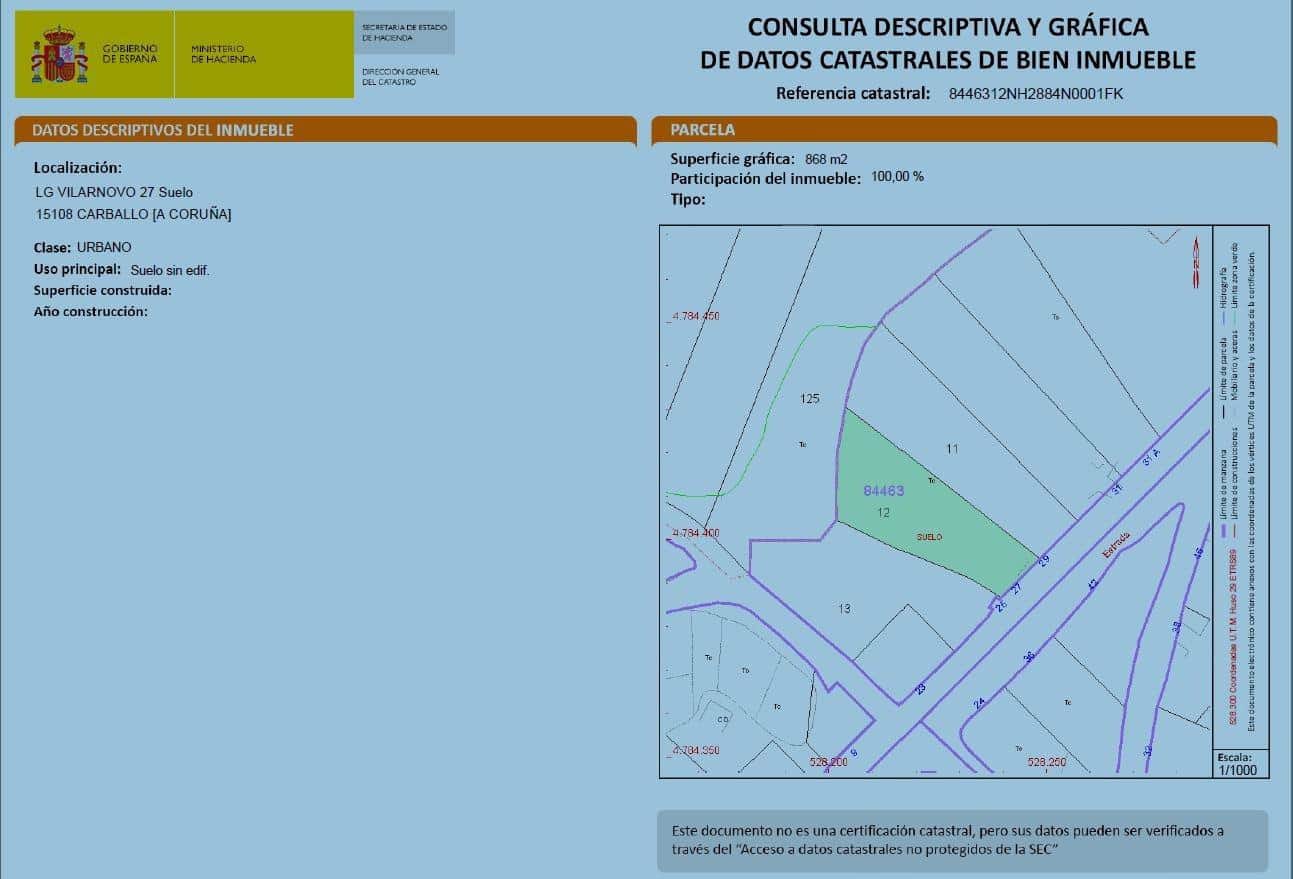 Terreno para Construção para venda em Carballo - 35 000 € (Ref: 3425116)