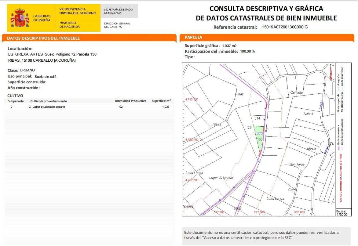 Bouwgrond te koop in Carballo - € 55.000 (Ref: 9383402)