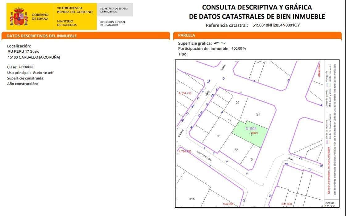 Tomt till salu i Carballo - 429 990 € (Ref: 9383410)