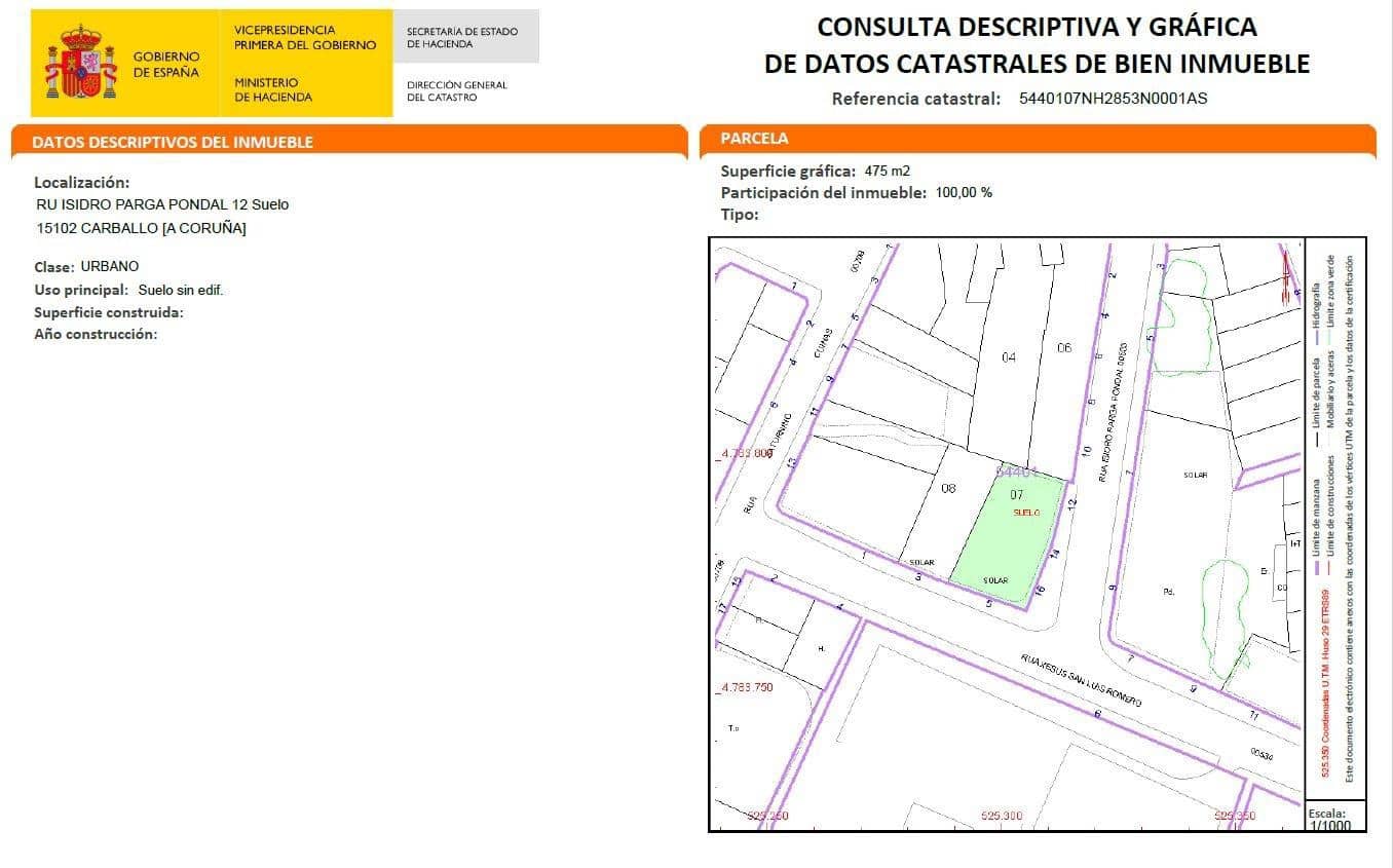 Działka budowlana na sprzedaż w Carballo - 89 000 € (Ref: 9383441)