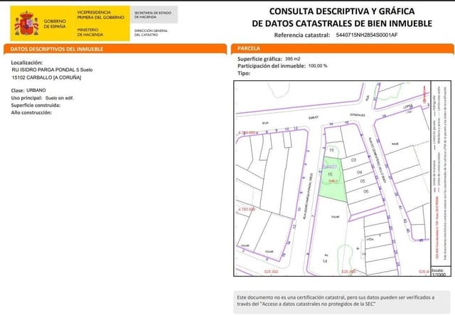 Solar/Parcela en Carballo en venta - 58.900 € (Ref: 9383442)