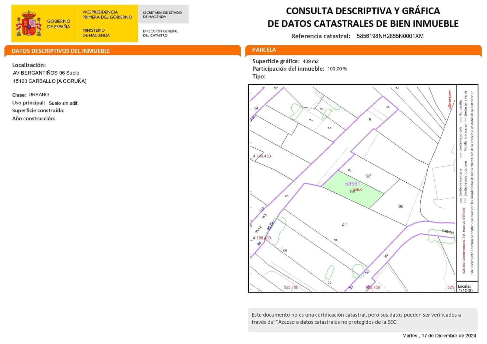 Bouwgrond te koop in Carballo - € 65.000 (Ref: 9383445)