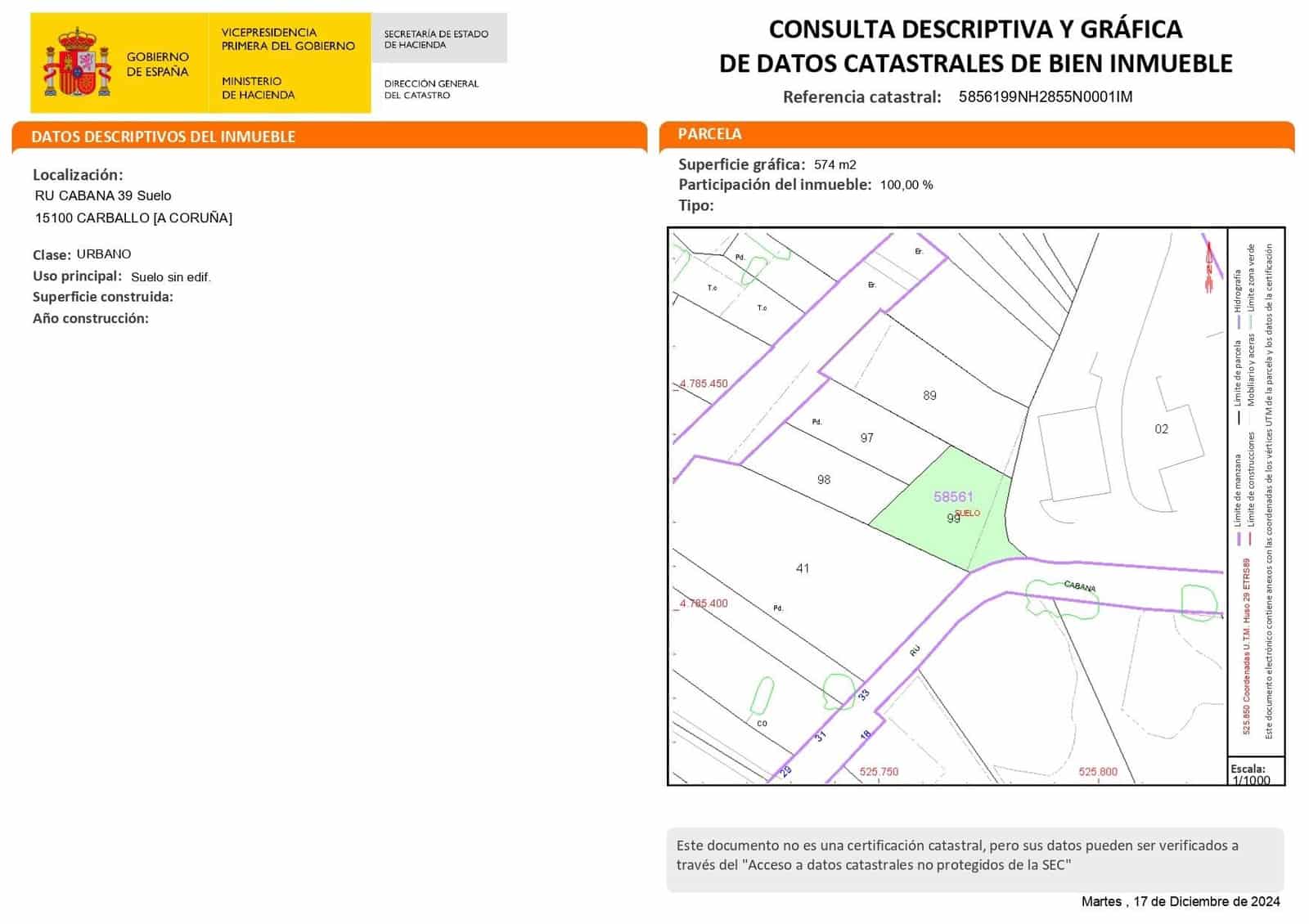 Bouwgrond te koop in Carballo - € 65.000 (Ref: 9383445)