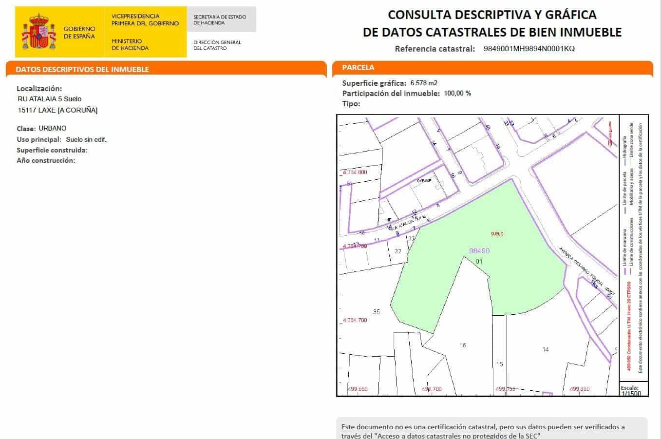 Area Edificabile in vendita in Laxe - 550.000 € (Rif: 9383447)