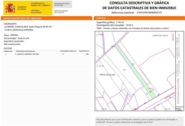 Building Plot for sale in A Laracha - € 35,000 (Ref: 9383456)