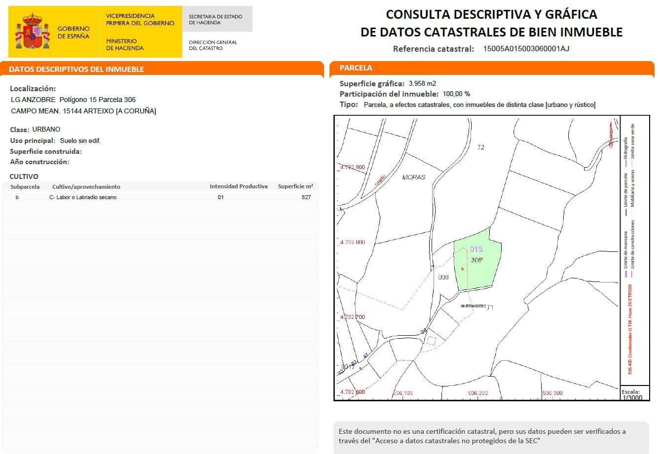 Tomt till salu i Arteixo - 79 990 € (Ref: 9383479)