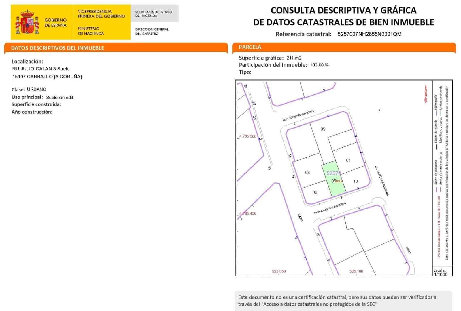 Byggetomt til salgs i Carballo - € 86 000 (Ref: 9383488)