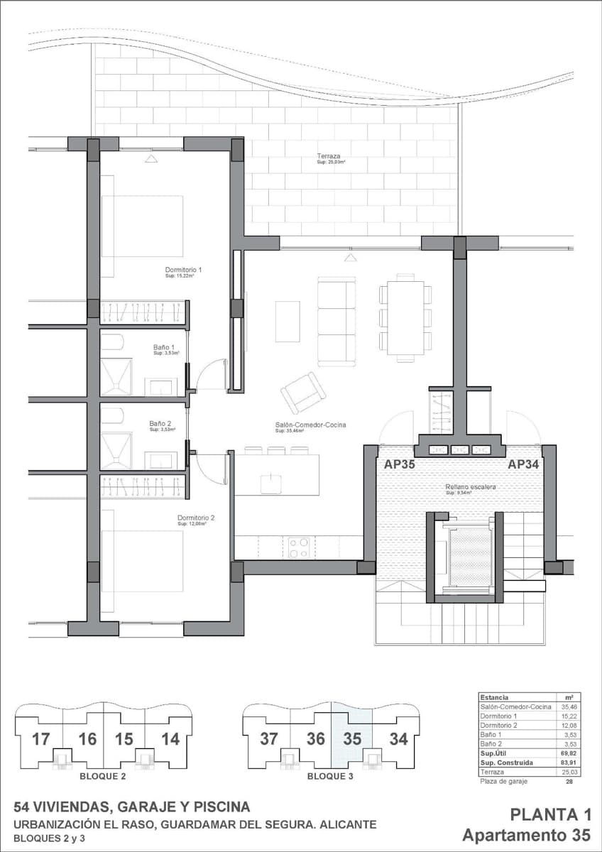 2 soverom Leilighet til salgs i Guardamar del Segura med svømmebasseng garasje - € 296 900 (Ref: 10012924)