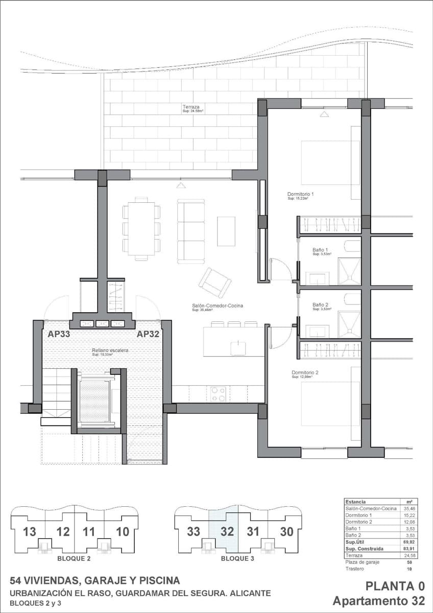 2 Zimmer Apartment zu verkaufen in Guardamar del Segura mit Pool Garage - 308.900 € (Ref: 10012927)