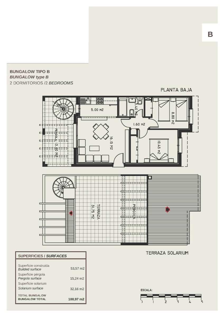 2 quarto Bungalow para venda em Calpe / Calp com piscina garagem - 270 000 € (Ref: 10023643)