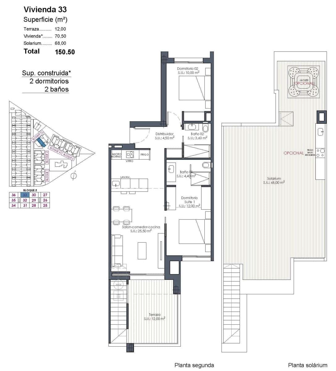 2 bedroom Penthouse for sale in Los Alcazares with pool garage - € 394,000 (Ref: 10077696)