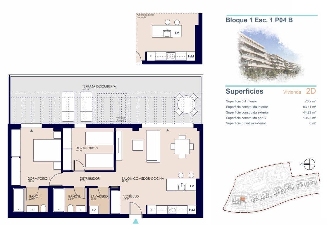 2 sypialnia Penthouse na sprzedaż w Denia z basenem garażem - 410 000 € (Ref: 9807780)