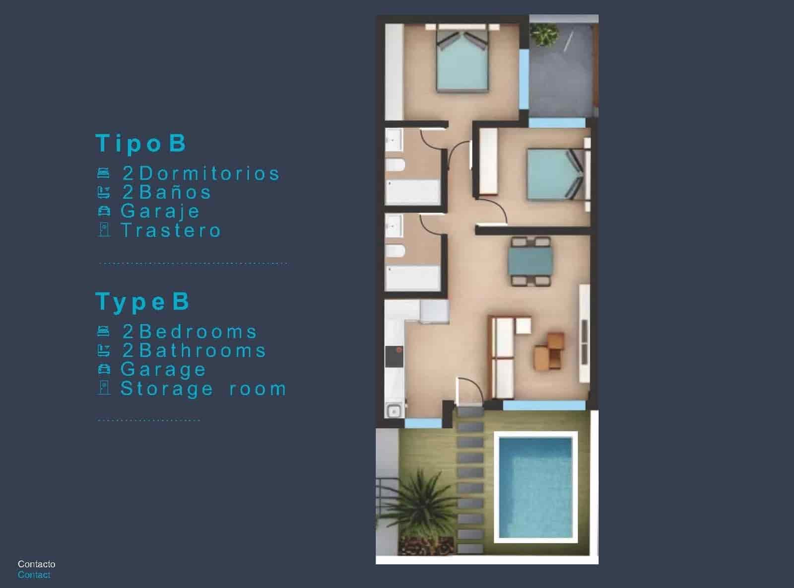 2 soveværelse Bungalow til salg i San Pedro del Pinatar med swimmingpool garage - € 276.000 (Ref: 9824167)