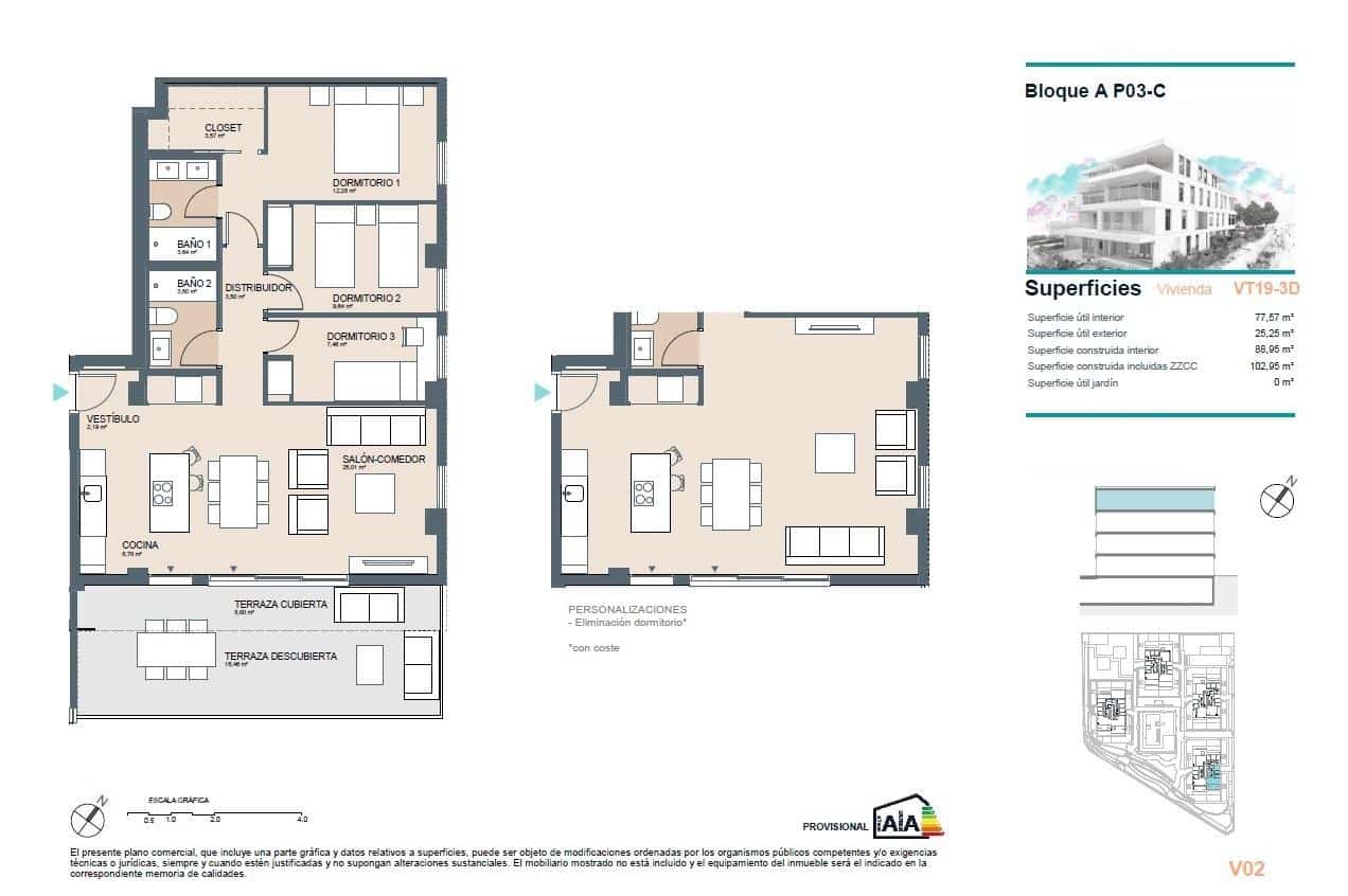 3 bedroom Penthouse for sale in Benicassim with pool garage - € 587,000 (Ref: 9928882)
