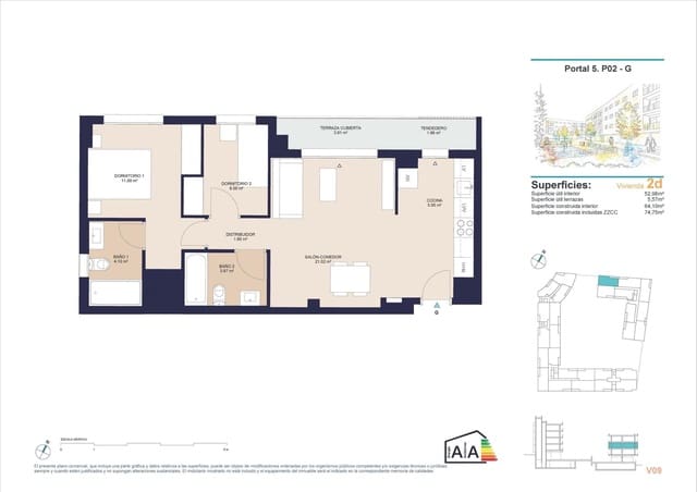 2 soverom Leilighet til salgs i Alicante by med svømmebasseng garasje - € 283 500 (Ref: 9970291)