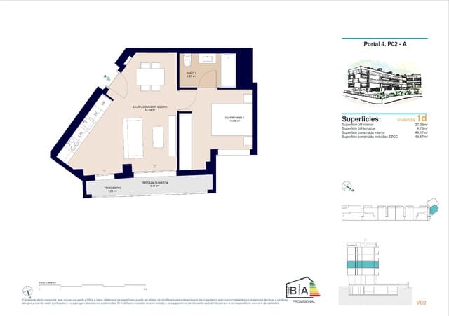 1 soverom Leilighet til salgs i Alicante by med svømmebasseng garasje - € 180 500 (Ref: 9998145)