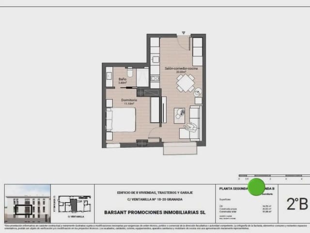 1 makuuhuone Asunto myytävänä paikassa Centro - Sagrario, Granada kaupunki - 194 499 € (Ref: 9837158)