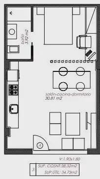 1 sovrum Studio till salu i Granada stad - 134 900 € (Ref: 9883829)