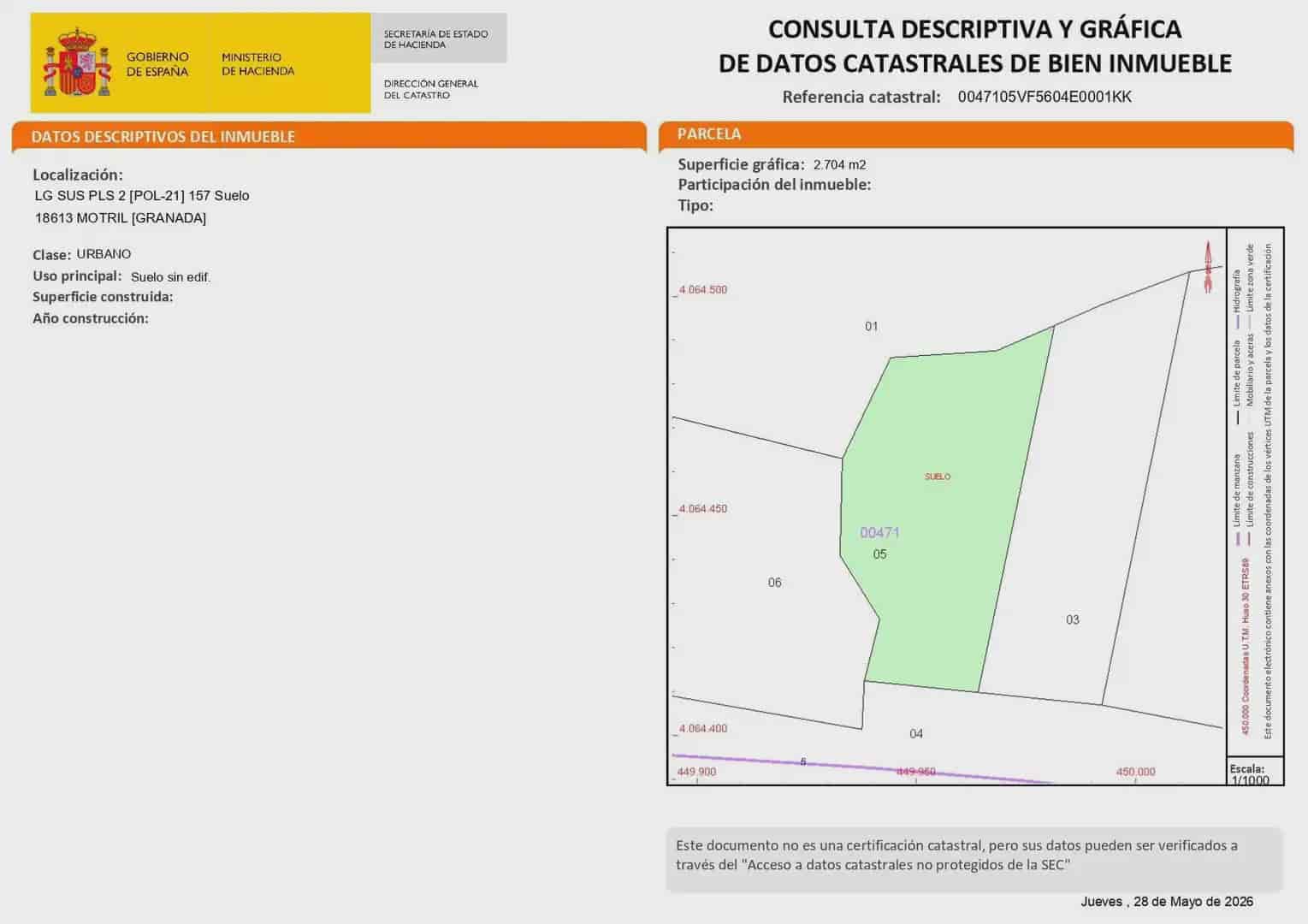Tomt till salu i Motril - 70 000 € (Ref: 9919130)