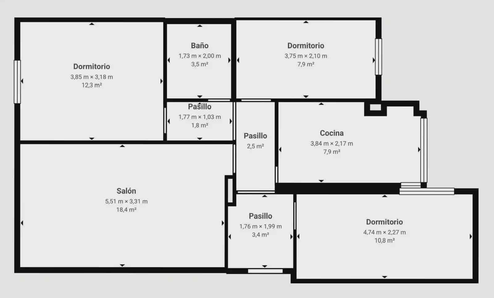3 camera da letto Appartamento in vendita in Granada citta - 229.000 € (Rif: 9921070)