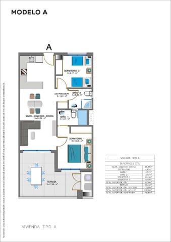 2 bedroom Apartment for sale in La Mata, Torrevieja with pool - € 282,700 (Ref: 7245214)