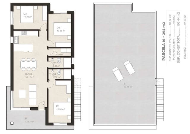 3 makuuhuone Huvila myytävänä paikassa Pinar de Campoverde, Pilar de la Horadada - 379 900 € (Ref: 7581389)