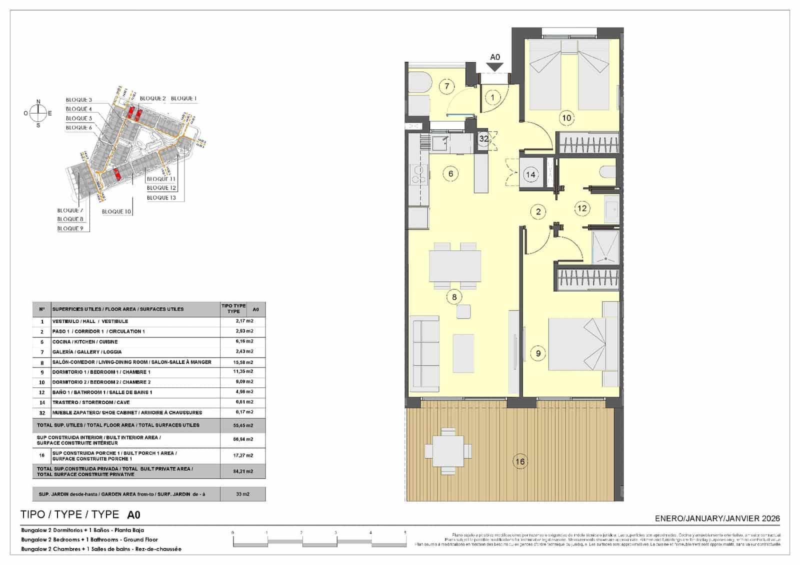 2 bedroom Apartment for sale in Los Balcones with pool - € 272,000 (Ref: 9720607)