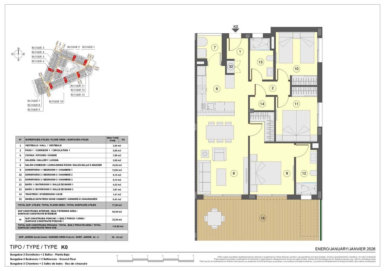 3 bedroom Apartment for sale in Los Balcones with pool - € 371,000 (Ref: 9720731)
