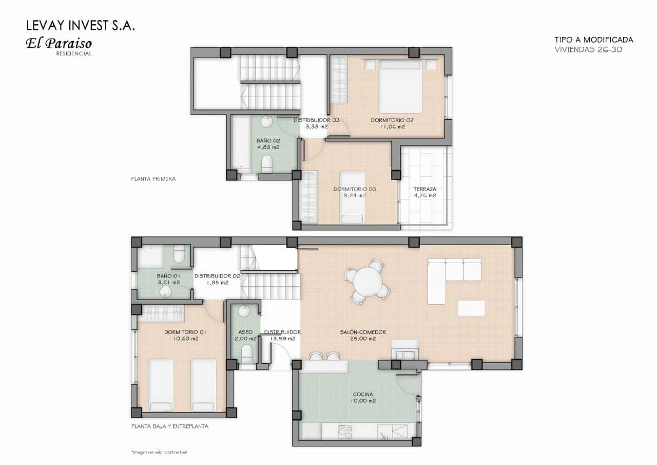 Pareado de 3 habitaciones en Aguas de Busot / Aigües en venta con piscina garaje - 199.900 € (Ref: 9912512)