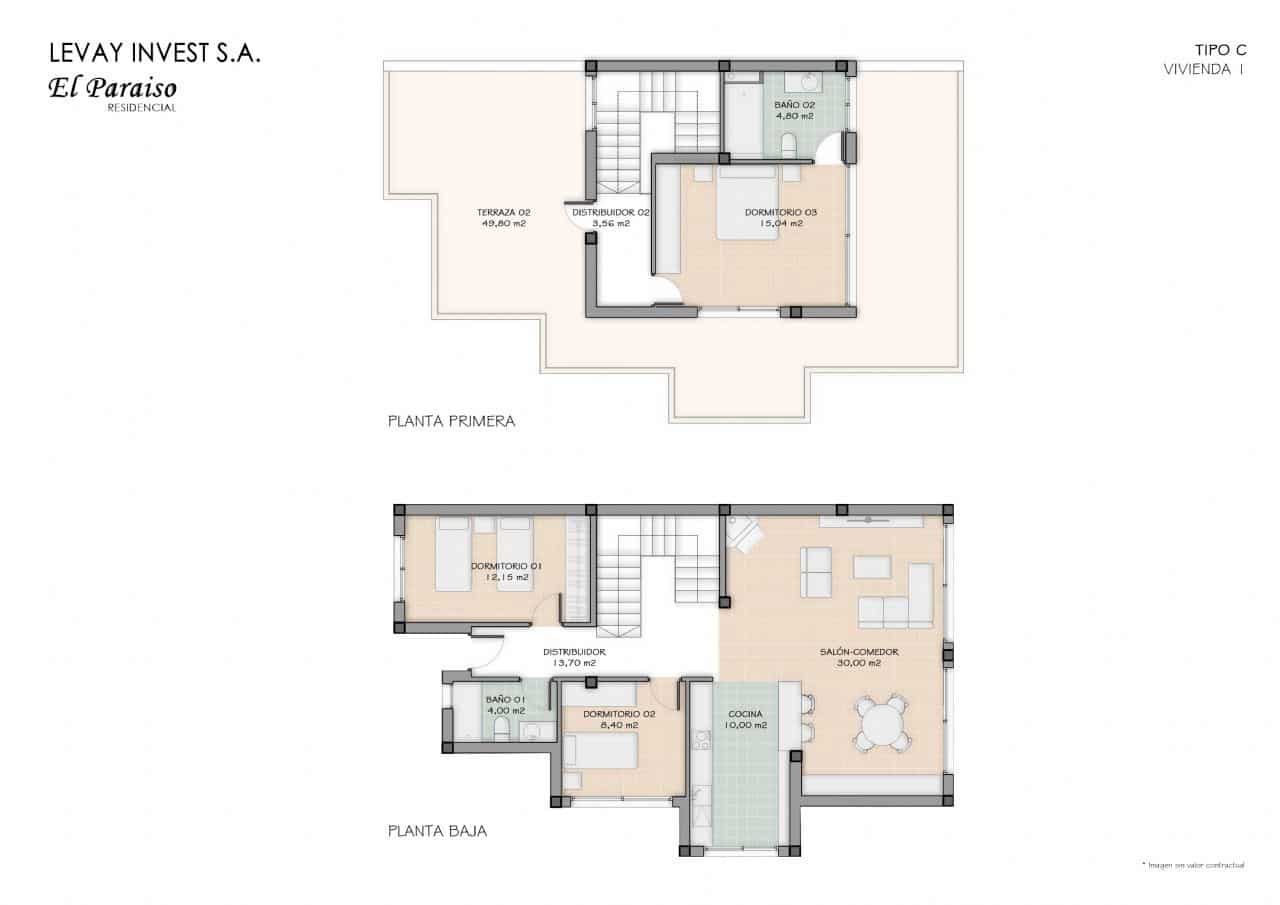 Pareado de 3 habitaciones en Aguas de Busot / Aigües en venta con piscina garaje - 199.900 € (Ref: 9912512)