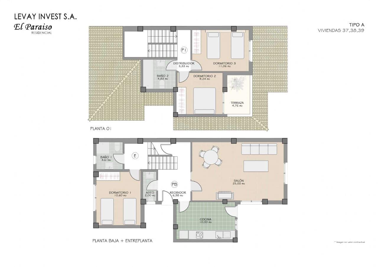 Pareado de 3 habitaciones en Aguas de Busot / Aigües en venta con piscina garaje - 199.900 € (Ref: 9912512)